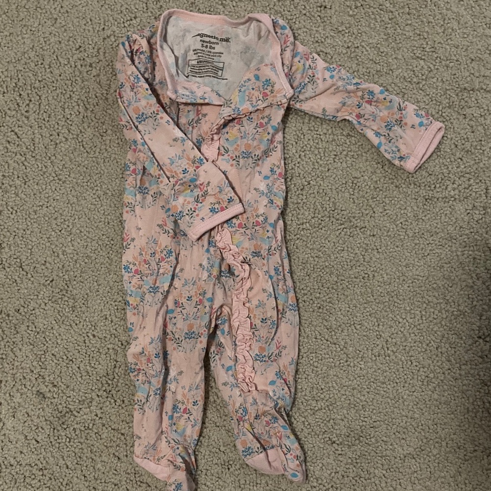 Magnetic Me Pink Floral Footie